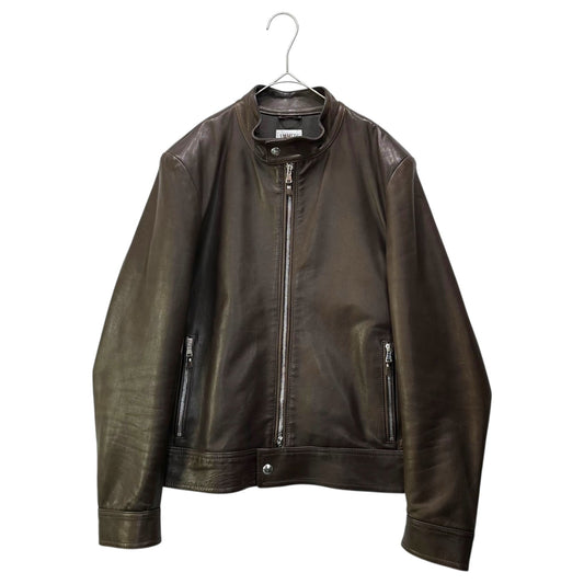 EMMETI Lambskin Single-Breasted Rider Jacket Brown Size 44