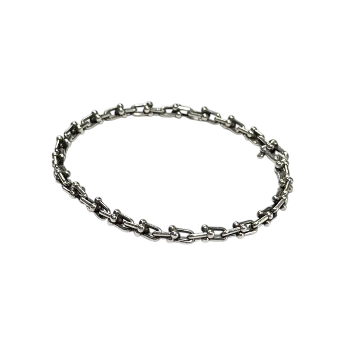 TIFFANY & CO. Hardware Micro Link Silver Bracelet Size MICRO