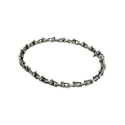 TIFFANY & CO. Hardware Micro Link Silver Bracelet Size MICRO
