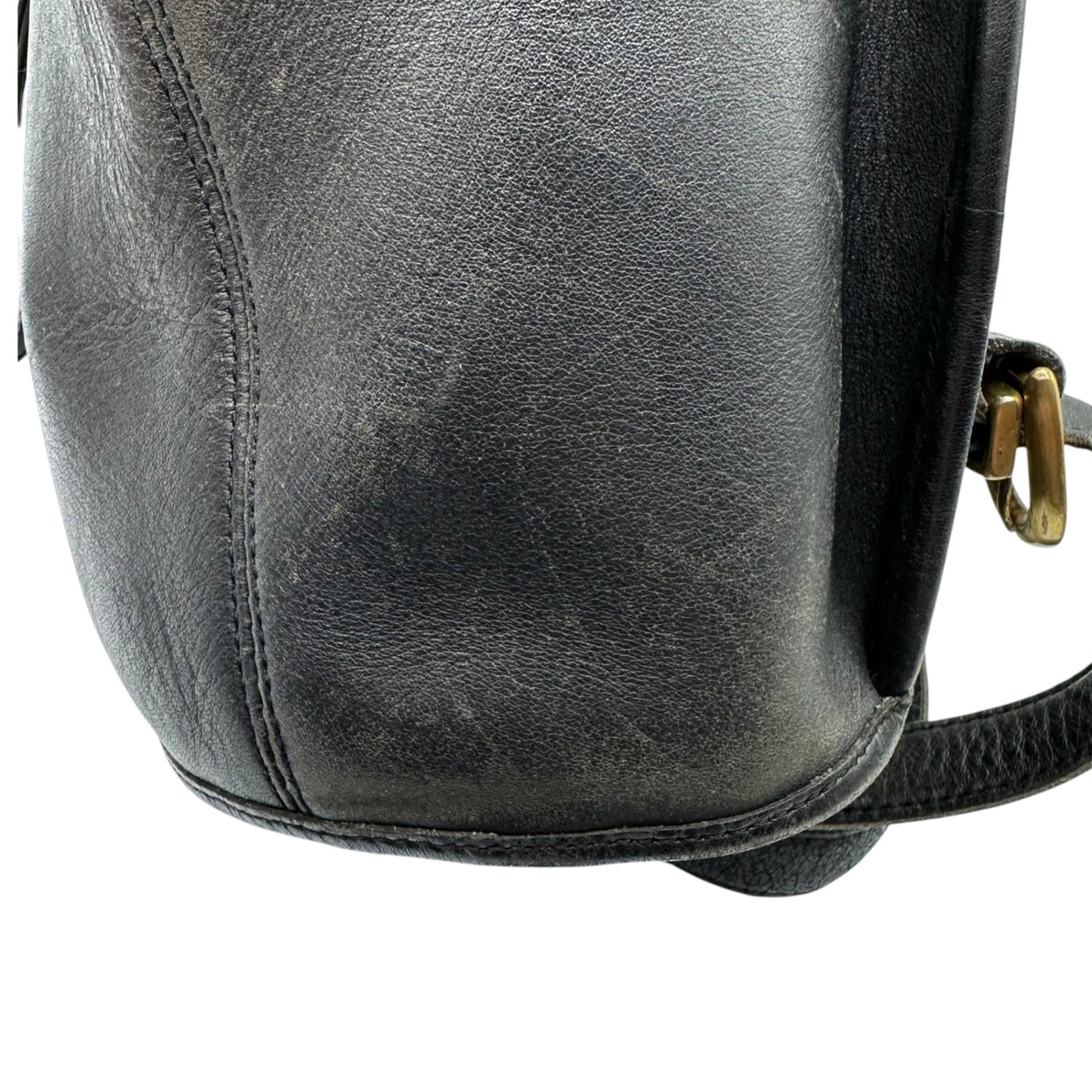 OLD COACH Vintage Turnlock All-Leather Backpack Black