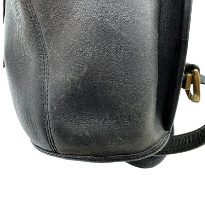 OLD COACH Vintage Turnlock All-Leather Backpack Black