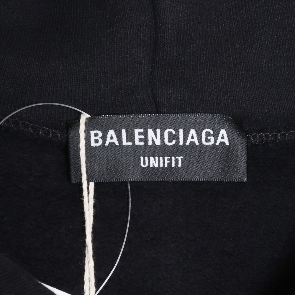 Balenciaga 21AW Free Embroidered Hoodie Black Size XS