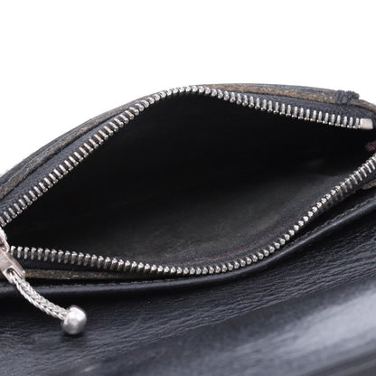 CHROME HEARTS 1Zip Cross Button Leather Wallet Black Size F
