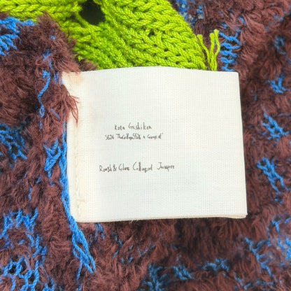 KOTA GUSHIKEN 26SS Collaged Knit Sweater Green Size 2