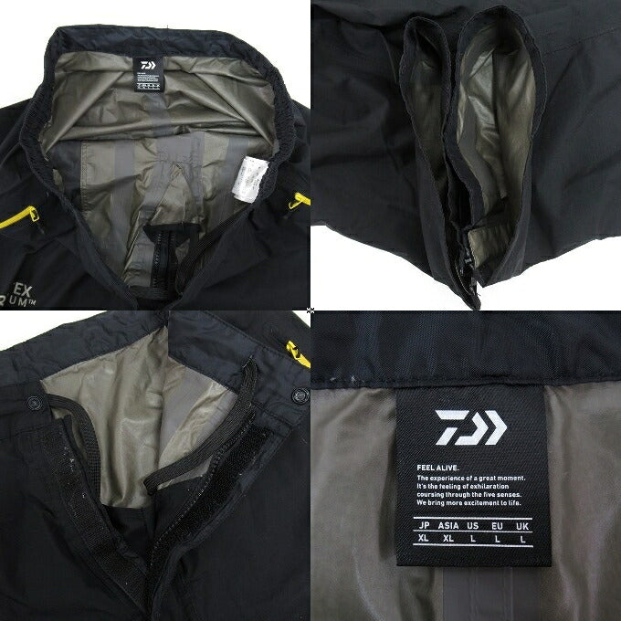 DAIWA Gore-Tex Combi-Up Rain Suit Yellow Black Size XL