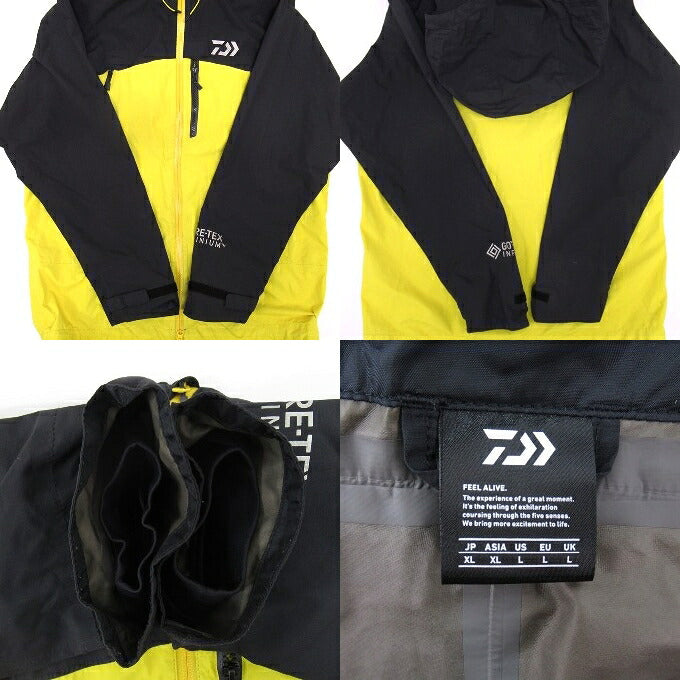 DAIWA Gore-Tex Combi-Up Rain Suit Yellow Black Size XL