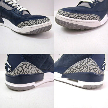 NIKE AIR JORDAN 3 RETRO Navy/White Sneakers Size 29cm