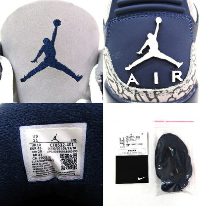 NIKE AIR JORDAN 3 RETRO Navy/White Sneakers Size 29cm