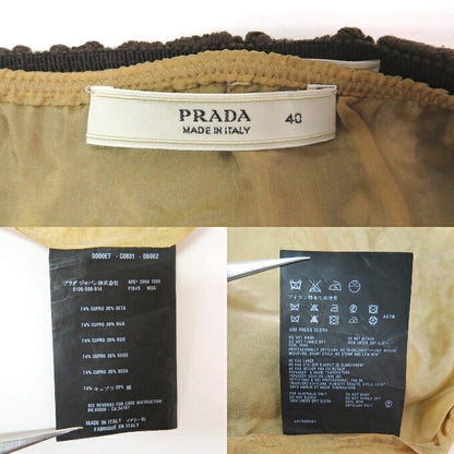 PRADA Brown Full Lace Skirt Size 40