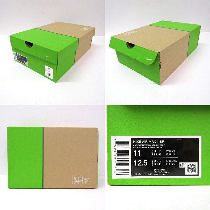 HUF x NIKE AIR MAX 1 SP Green/Grey Sneakers Size 29cm
