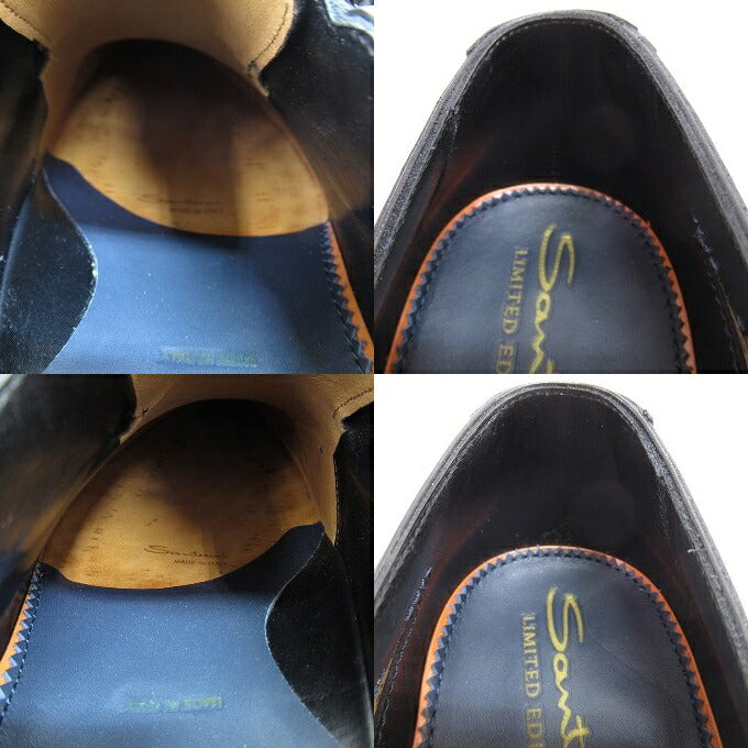 Santoni Limited Edition Double Monk Shoes Black Size 5 1/2