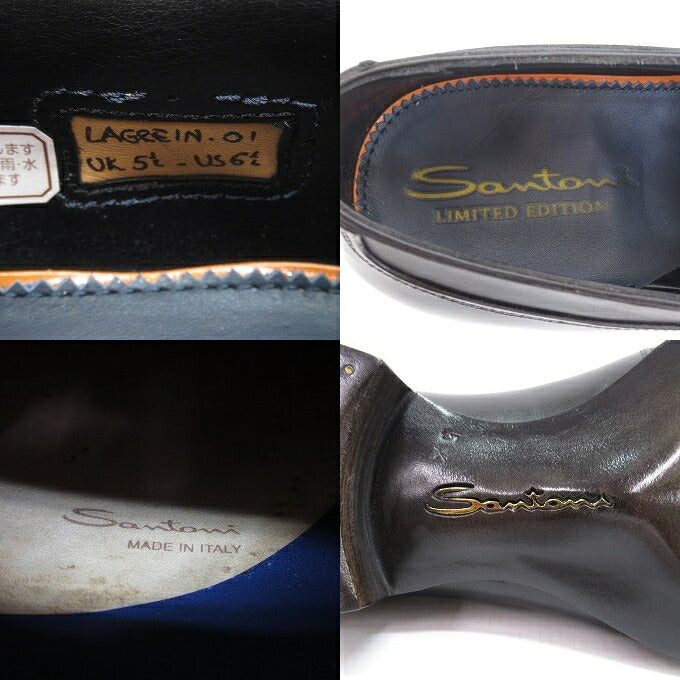 Santoni Limited Edition Double Monk Shoes Black Size 5 1/2