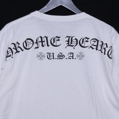 CHROME HEARTS Back Arch Logo USA Print T-Shirt White Size XL