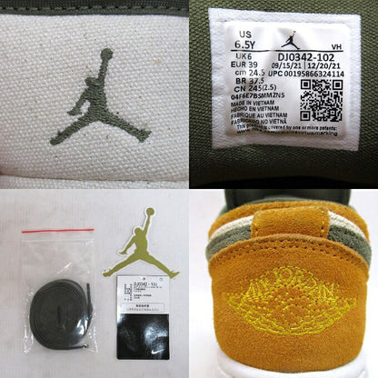 NIKE AIR JORDAN 1 Low SE GS Olive Curry Sneakers Size 24.5cm
