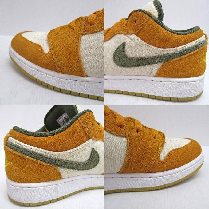 NIKE AIR JORDAN 1 Low SE GS Olive Curry Sneakers Size 24.5cm