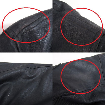 French Army 70's Pilot Leather Jacket Blue Size 96M