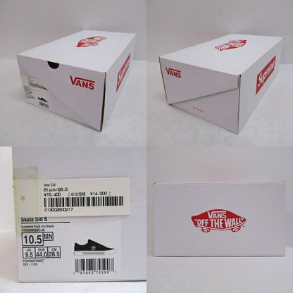 VANS x SUPREME Sid Fuck Em Black White Sneakers Size 28.5cm