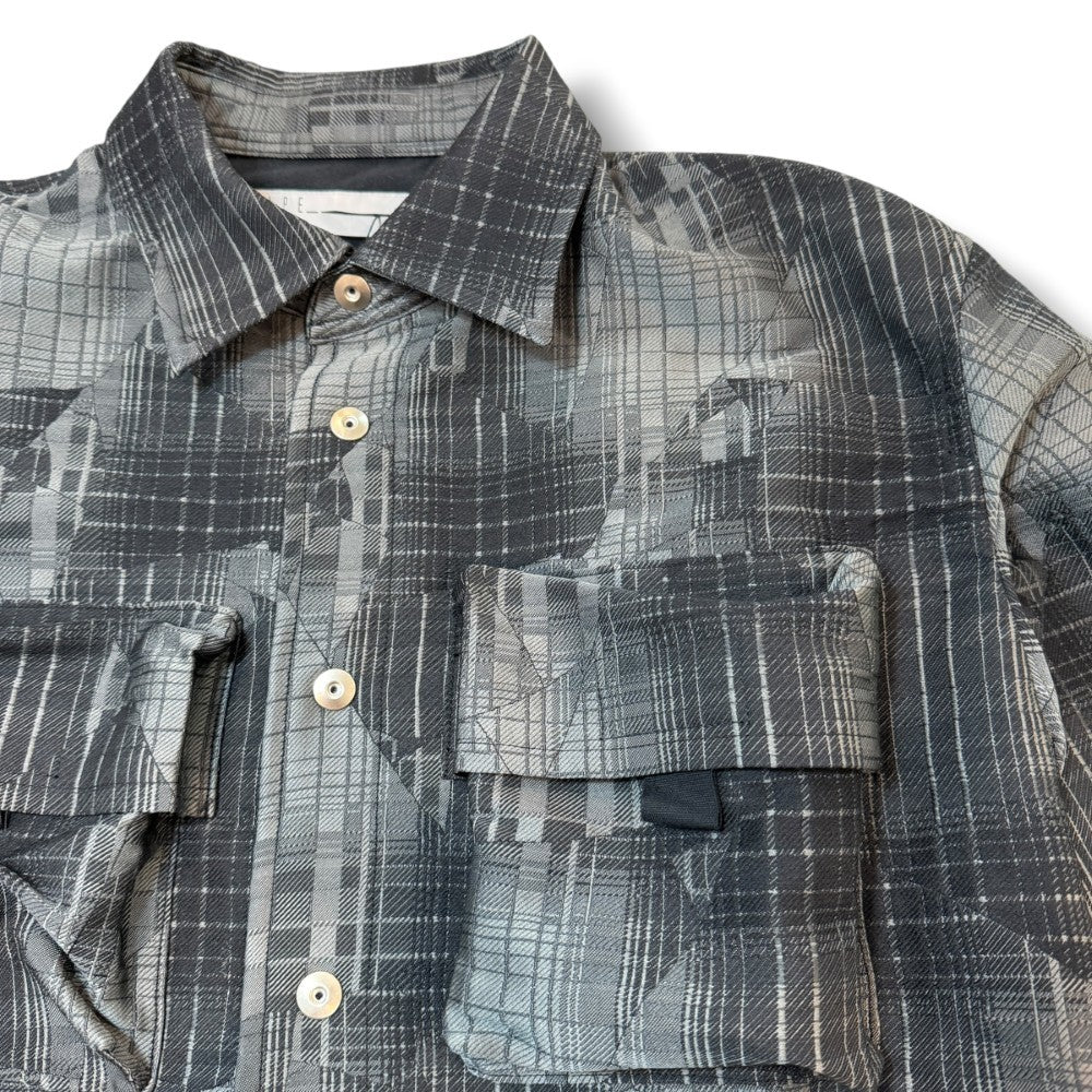 NAPE Broken Check Shirt Jacket Gray Black Size 3