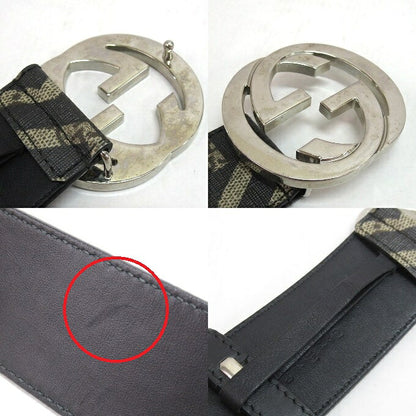 GUCCI GG Kaleido Leather Belt Brown Size 110