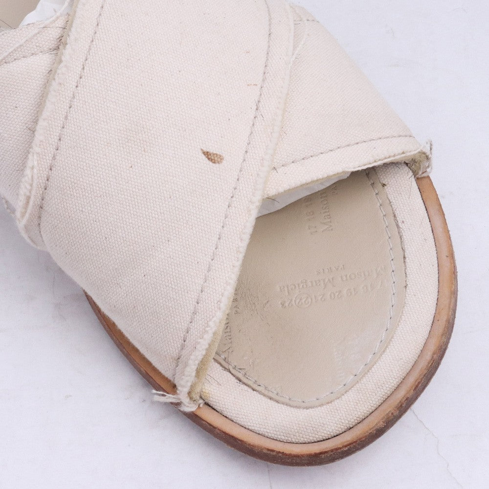 MAISON MARGIELA Canvas Slide Sandals Ivory Size EU 41