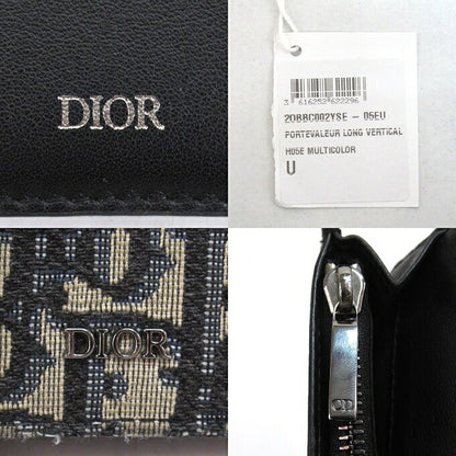 DIOR Oblique Vertical Long Jacquard Blue Wallet Size ONE SIZE