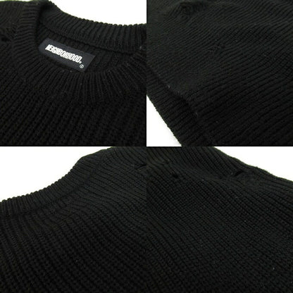 NEIGHBORHOOD SAVAGE Crew Knit Sweater Black Size S