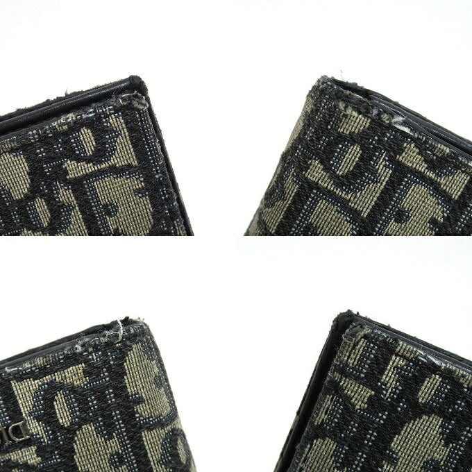 DIOR Oblique Vertical Long Jacquard Blue Wallet Size ONE SIZE