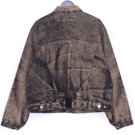 DAISUKE TANABE 26SS X-Ray Jacquard Denim Brown Black Jacket Size 38