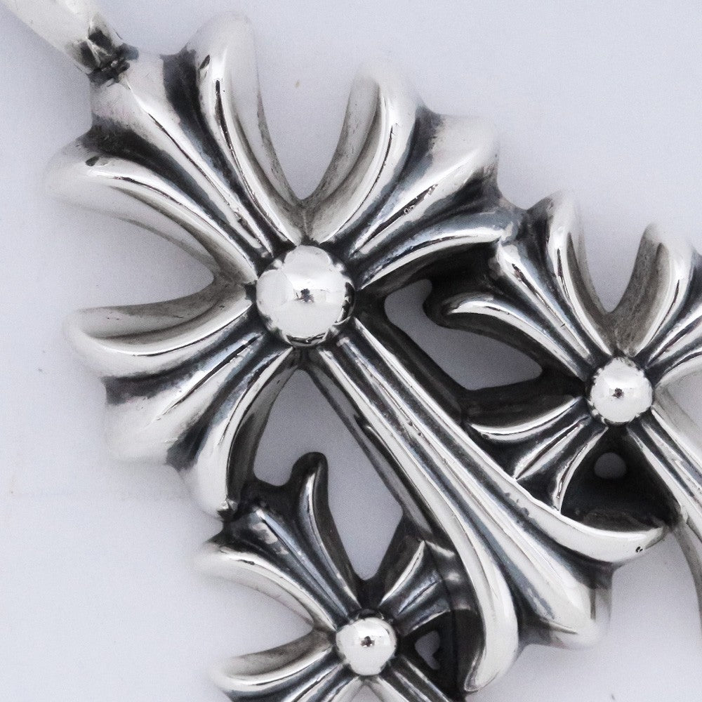 CHROME HEARTS Triple CH Cross Small Necklace Size F