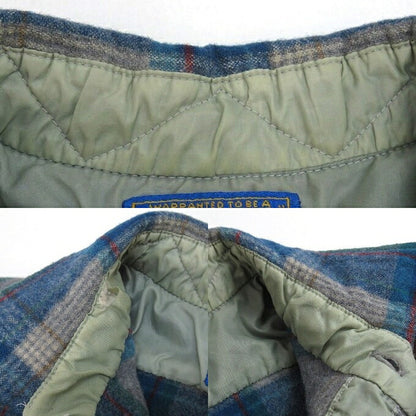 PENDLETON Wool Check Shirt Blue Size XL