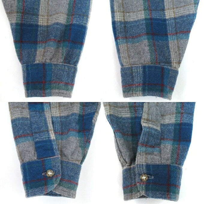 PENDLETON Wool Check Shirt Blue Size XL