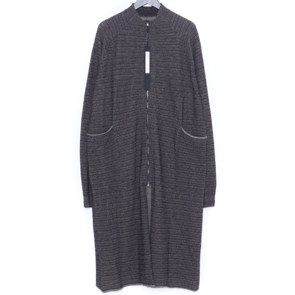 Devoa 24SS High Twist Cotton Stripe Zip Knit Coat Size 3