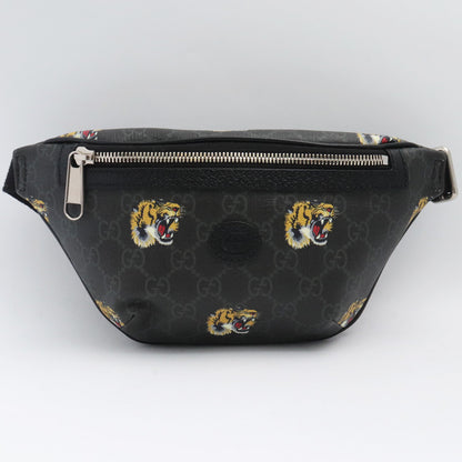 GUCCI GG Supreme Tiger Print Waist Bag Black Size 90