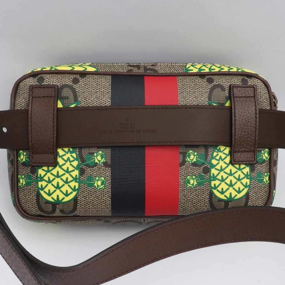 GUCCI ARIA 100th Pineapple GG Supreme Belt Bag Brown Size 95