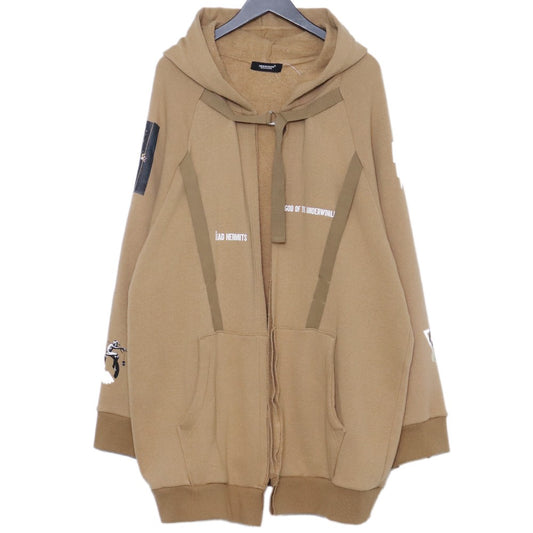 UNDERCOVER 19SS Big Tape D.Hermits Hoodie Beige Size 2