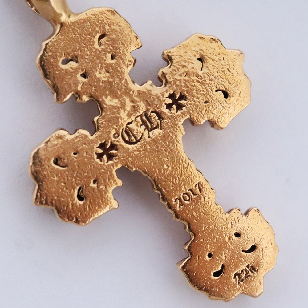 Chrome Hearts 22K Filigree Cross Tiny Pendant Gold Size F