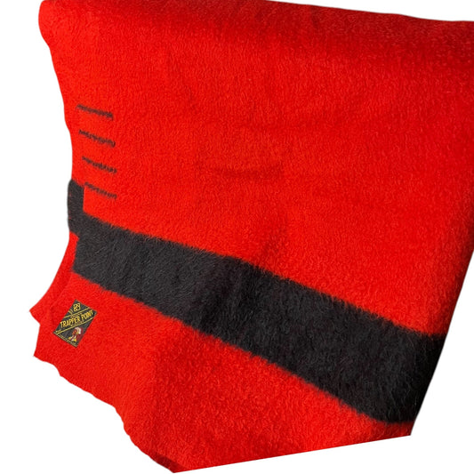 TRAPPER POINT 40s-50s Vintage 3.5 Point Wool Blanket Multi