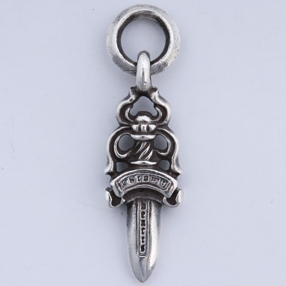 Chrome Hearts #5 Dagger Charm Pave Sapphire Silver Size F