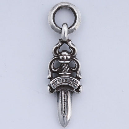 Chrome Hearts #5 Dagger Charm Pave Sapphire Silver Size F