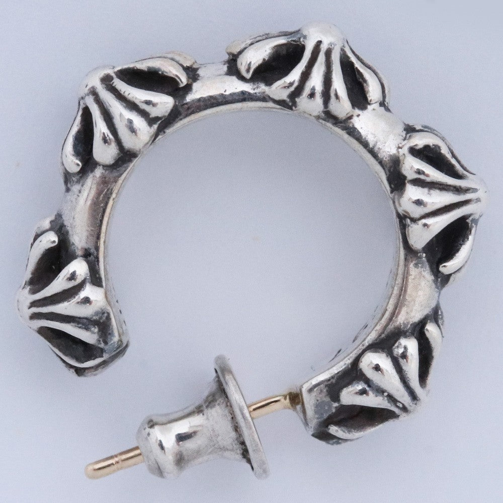 CHROME HEARTS HOOP CROSS SML Silver Hoop Earring Size F