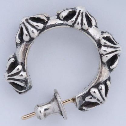 CHROME HEARTS HOOP CROSS SML Silver Hoop Earring Size F