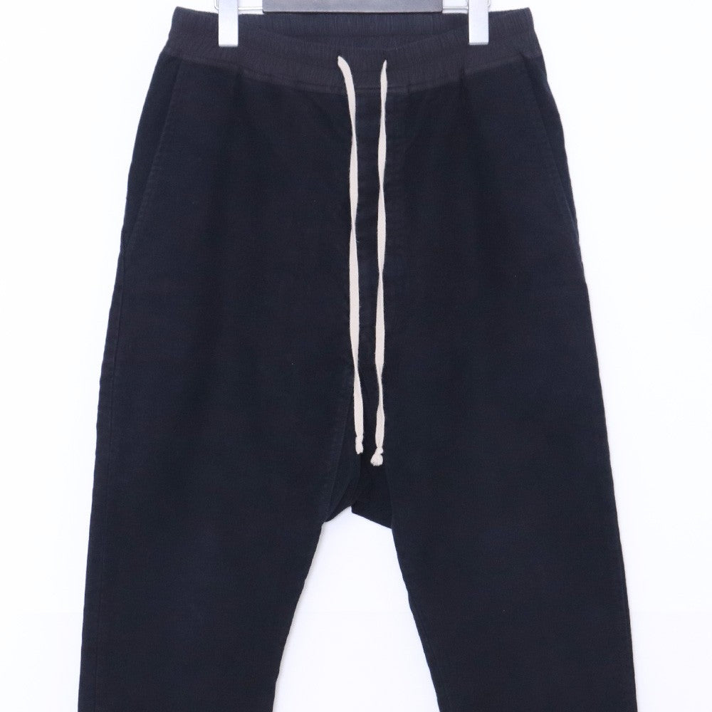 RICK OWENS 13AW Moleskin Drawstring Pants Black Size 46