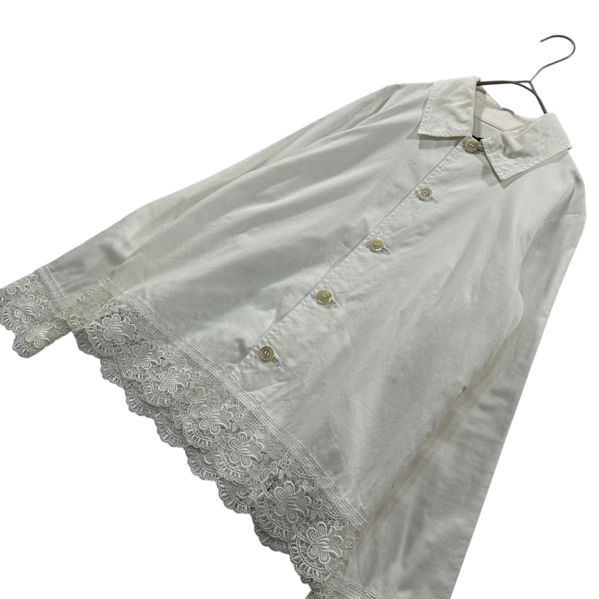 tricot COMME des GARCONS 03SS Lace Cotton Shirt White Size S