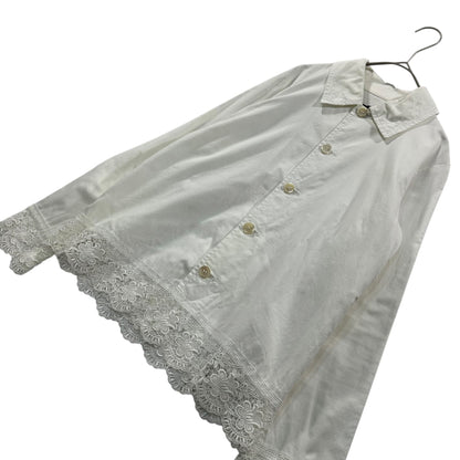 tricot COMME des GARCONS 03SS Lace Cotton Shirt White Size S