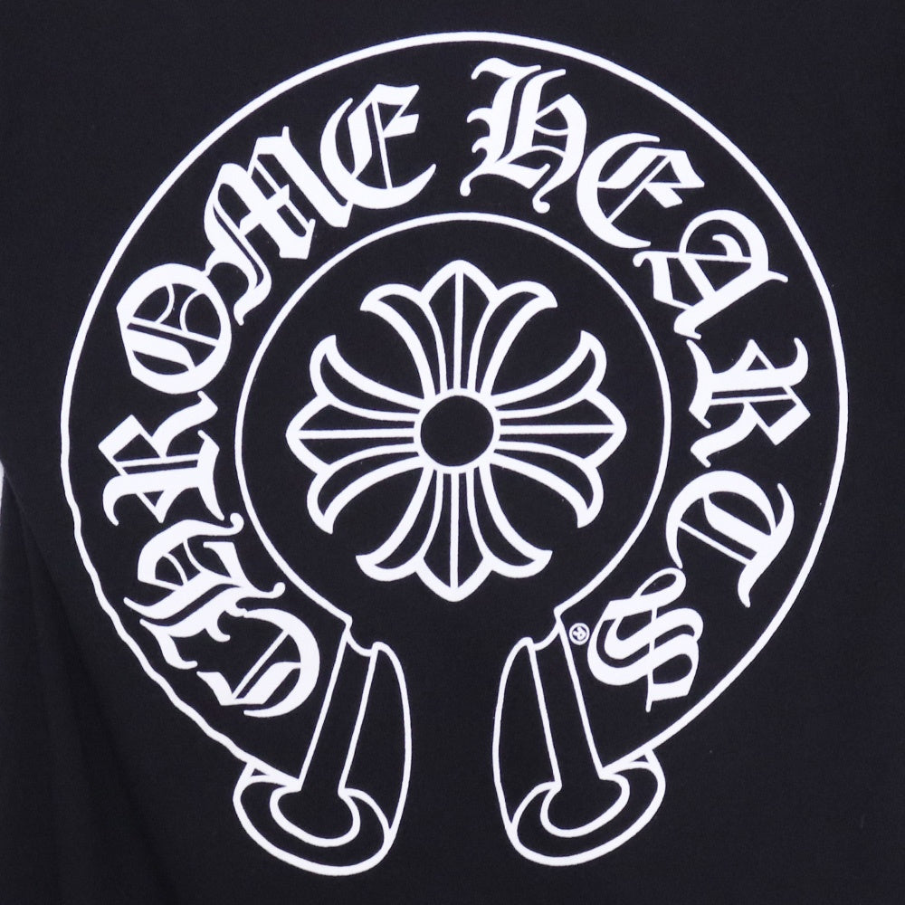 CHROME HEARTS Horseshoe Print V-Neck T-Shirt Black Size S