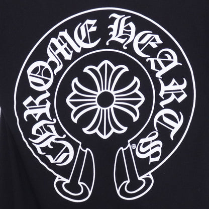 CHROME HEARTS Horseshoe Print V-Neck T-Shirt Black Size S