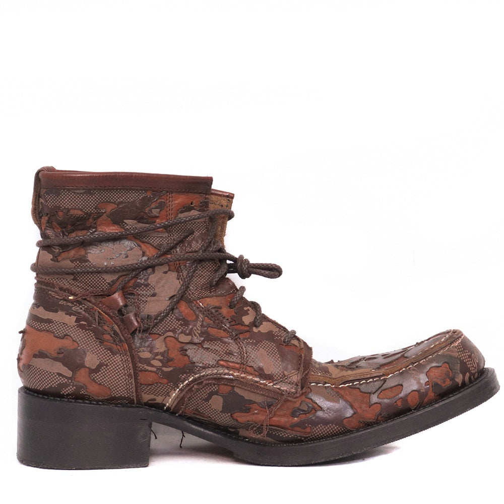 HIROMU TAKAHARA ROEN Leather Lace-up Boots Brown Size 40.5