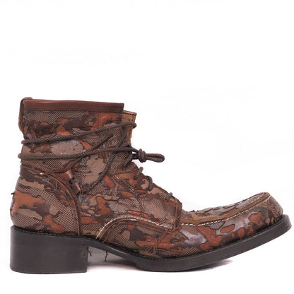 HIROMU TAKAHARA ROEN Leather Lace-up Boots Brown Size 40.5