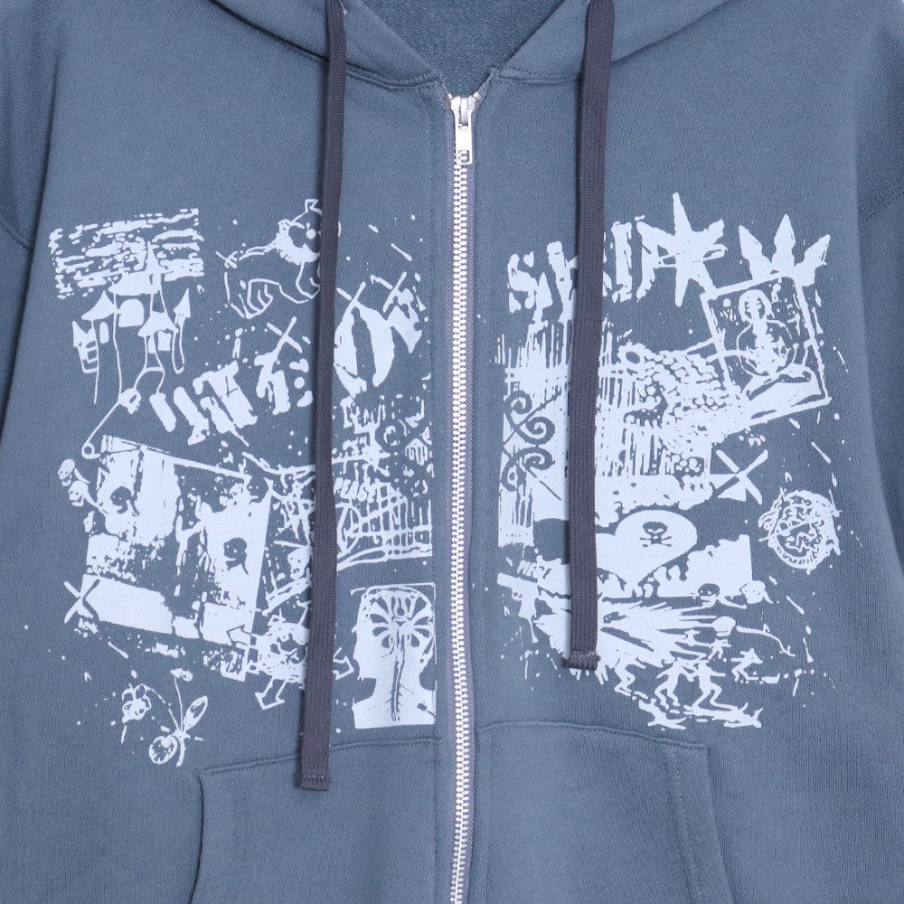 WAVE OF SAND CL PRINT FADE WAVE Zip Hoodie Blue Size M