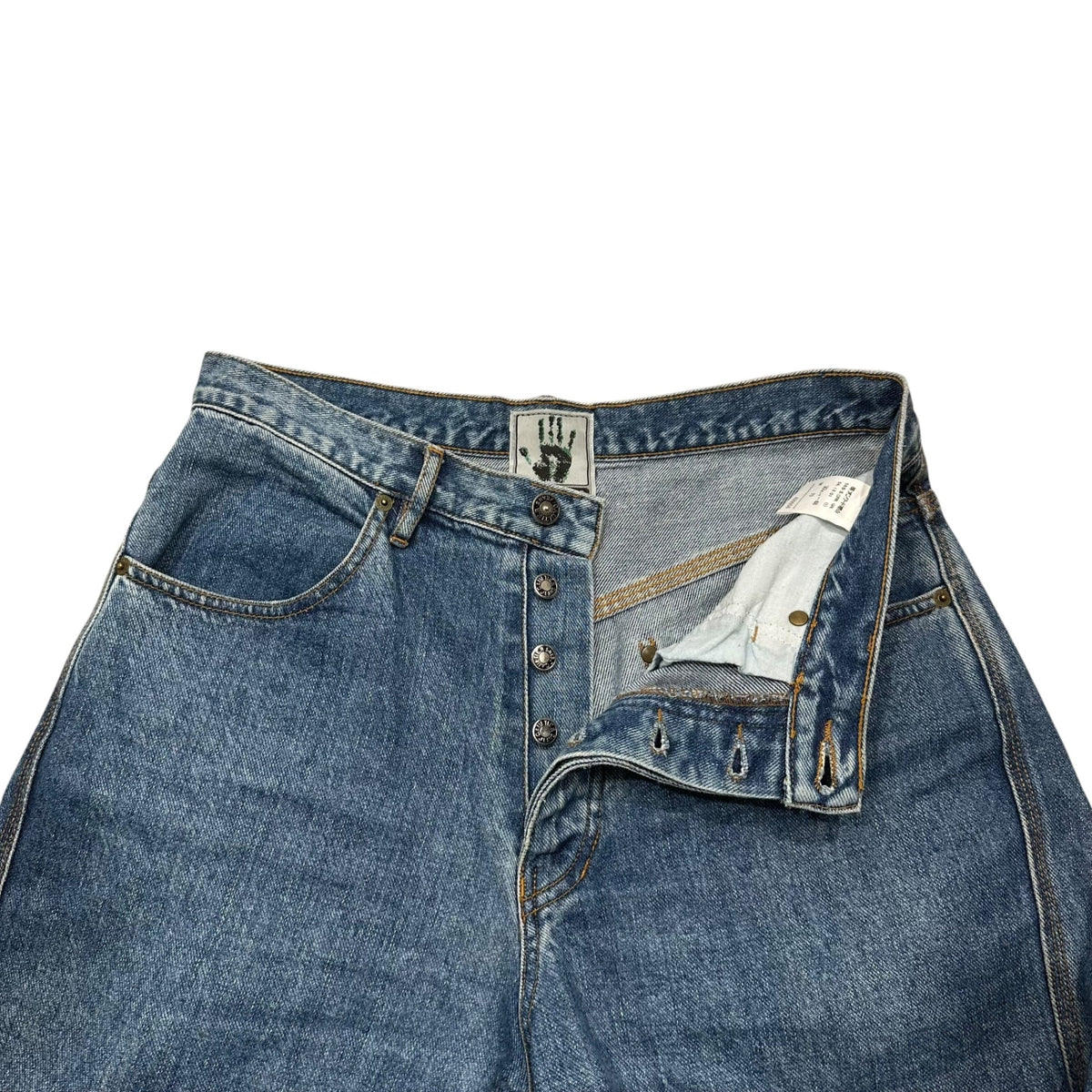 GAULTIER JEANS 00's Logo-Print Denim Pants Indigo Size 48